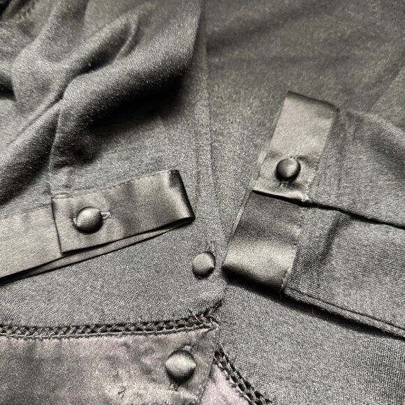 Moschino Jeans Y2K button front satin trimmed cardigan long sleeve top - Picture 7 of 7